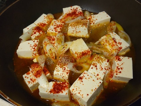 豆腐とねぎの炒め物